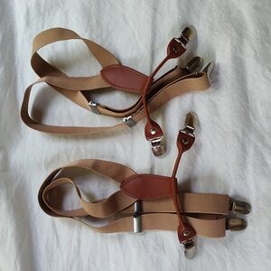Classic Beige and Brown Suspenders
